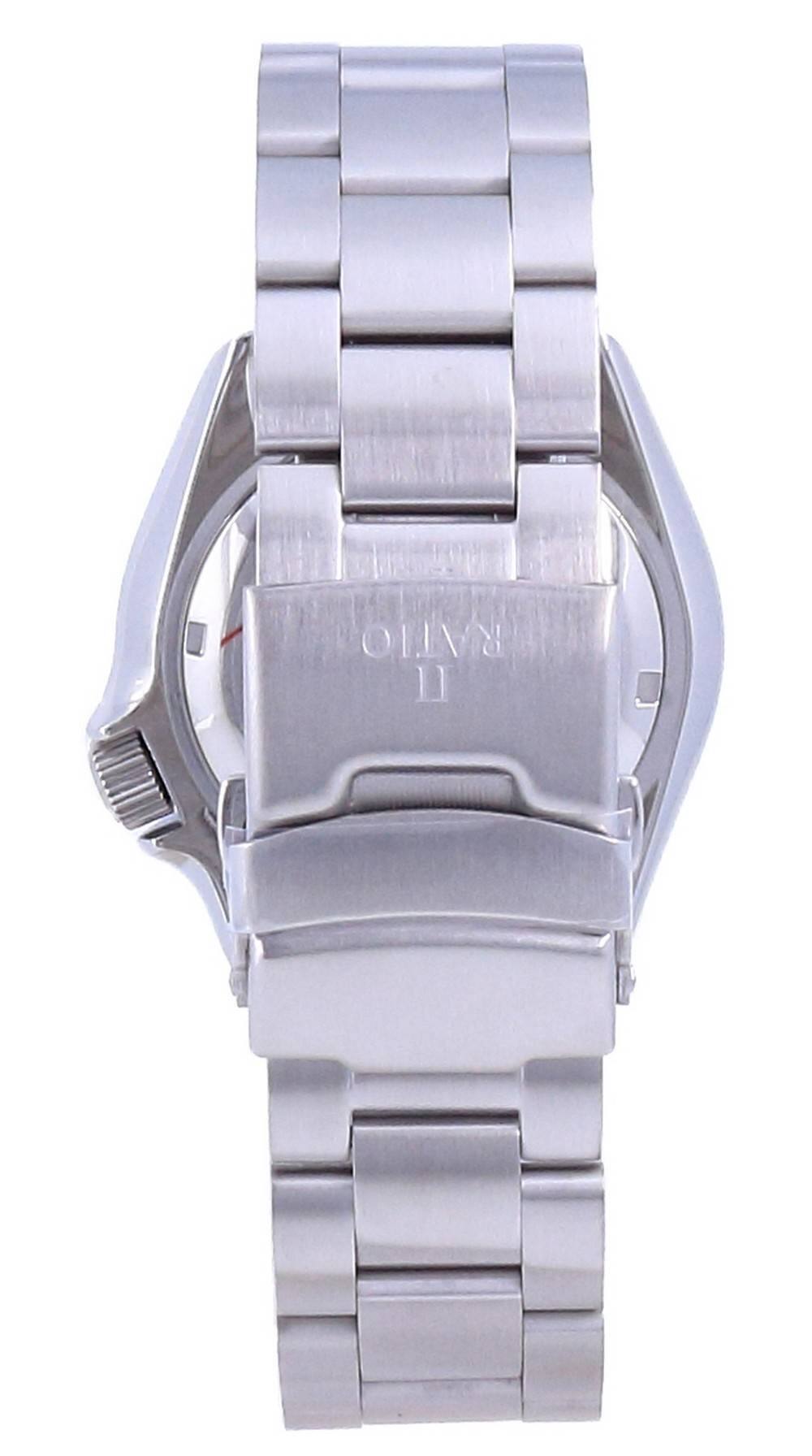 Alt View 1. RATIO - FreeDiver Orange Dial Sapphire Crystal Stainless Steel Automatic RTB214 200M Men's Watch - silver and orange.