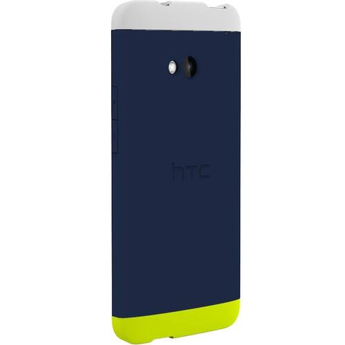 Front Standard. HTC - Double Dip Hard Shell Case for HTC One Smartphones - Glacier Gray, Navy Blazer, Neon Lemon.