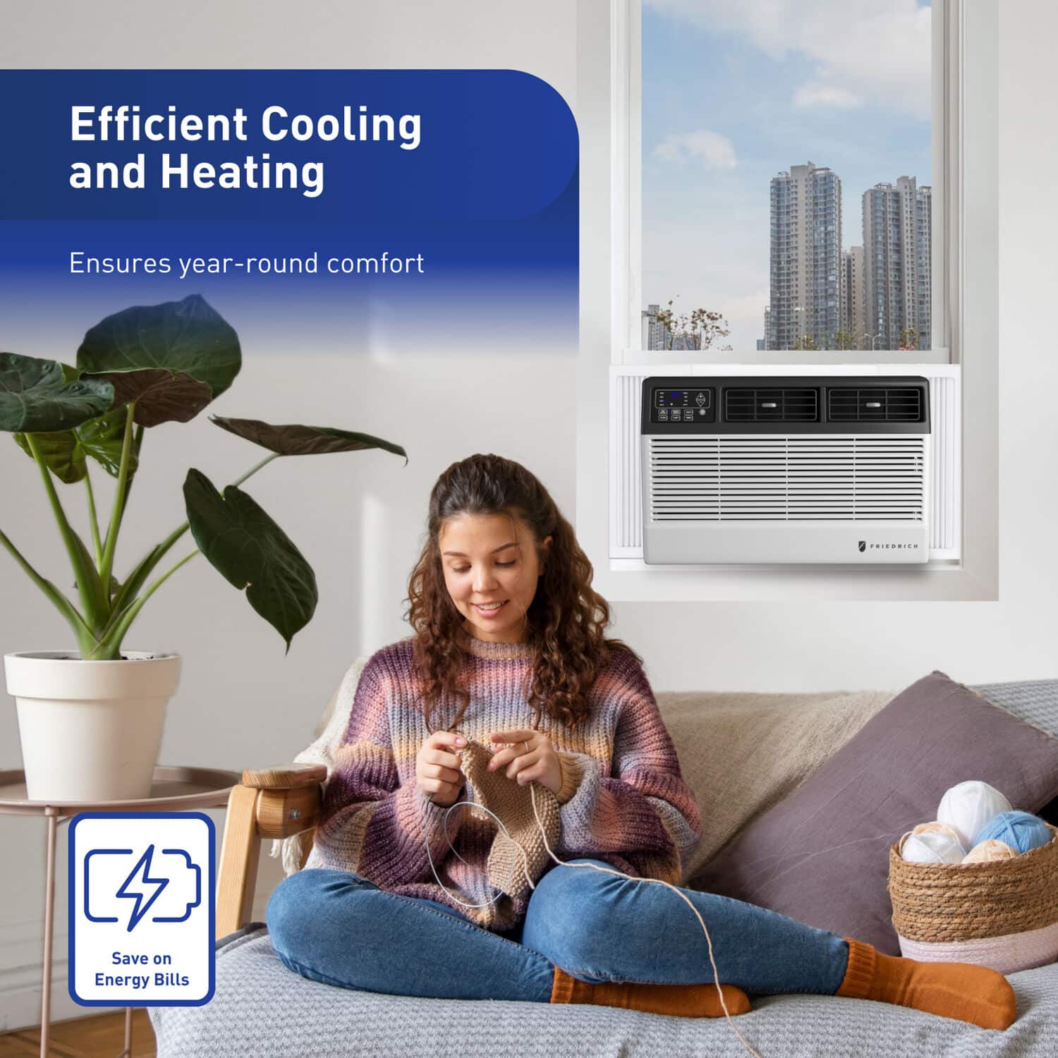 Friedrich - Chill Premier 12,000 BTU 550 Sq Ft Smart Window