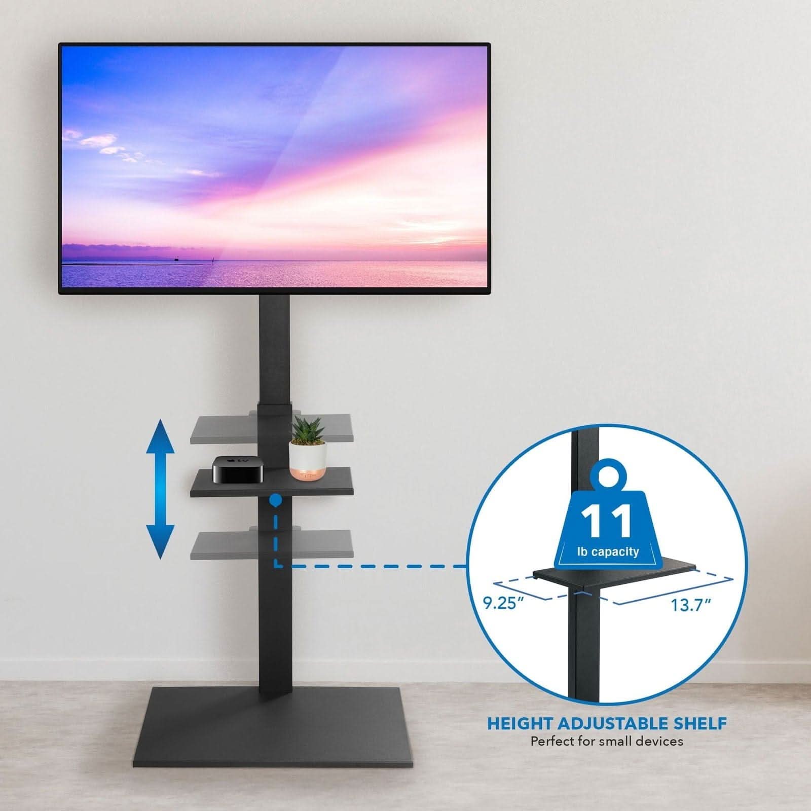 11 lb capacity  
9.25" x 13.7"  
HEIGHT ADJUSTABLE SHELF  
Perfect for small devices