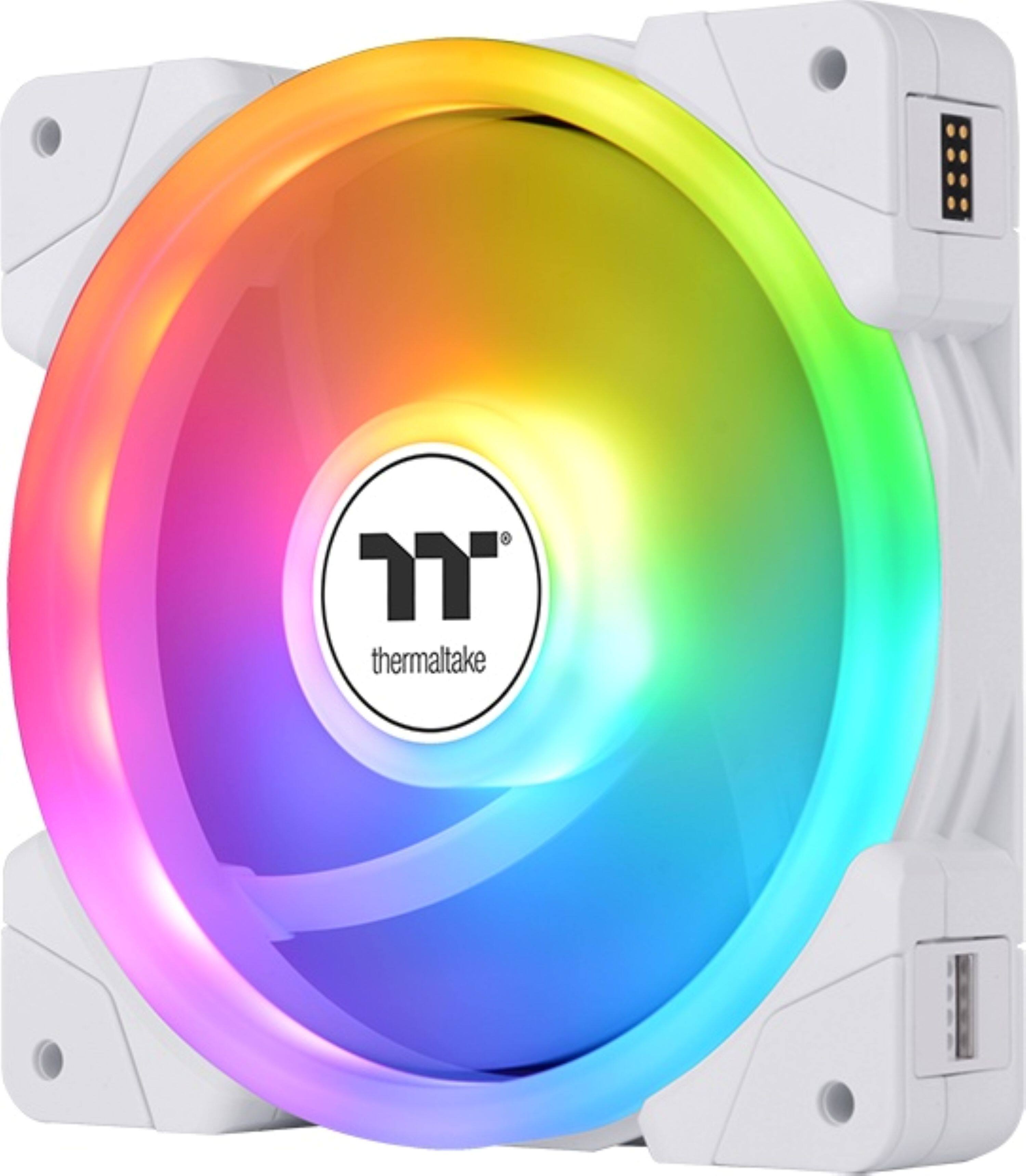 Left. Thermaltake - SWAFAN EX12 ARGB Sync 120mm Computer Case Cooling Fan TT Premium Edition (3-Pack) - Snow.