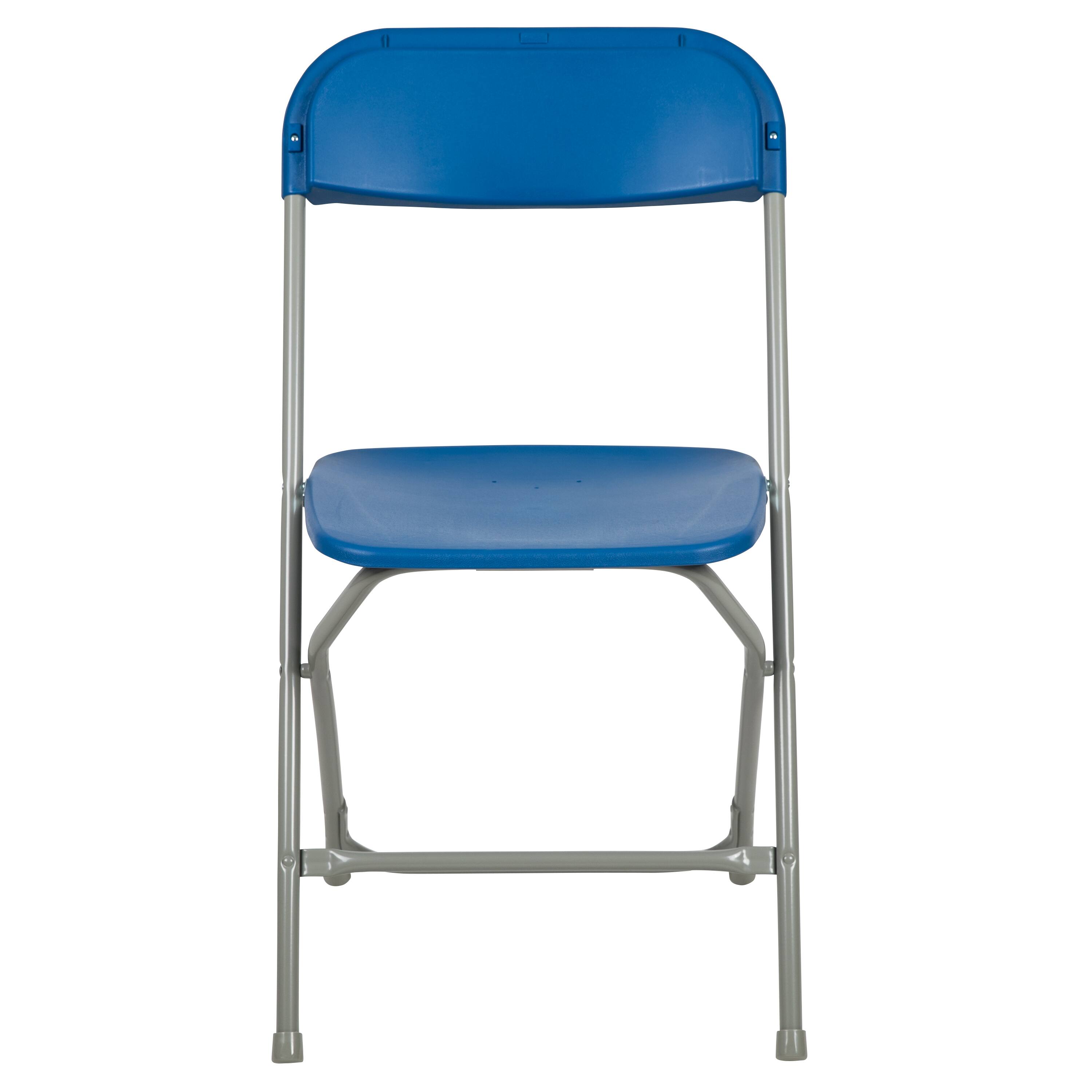 Alt View 10. Emma + Oliver - Plastic Folding Chair - 4 Pack 650LB Weight Capacity - Blue.