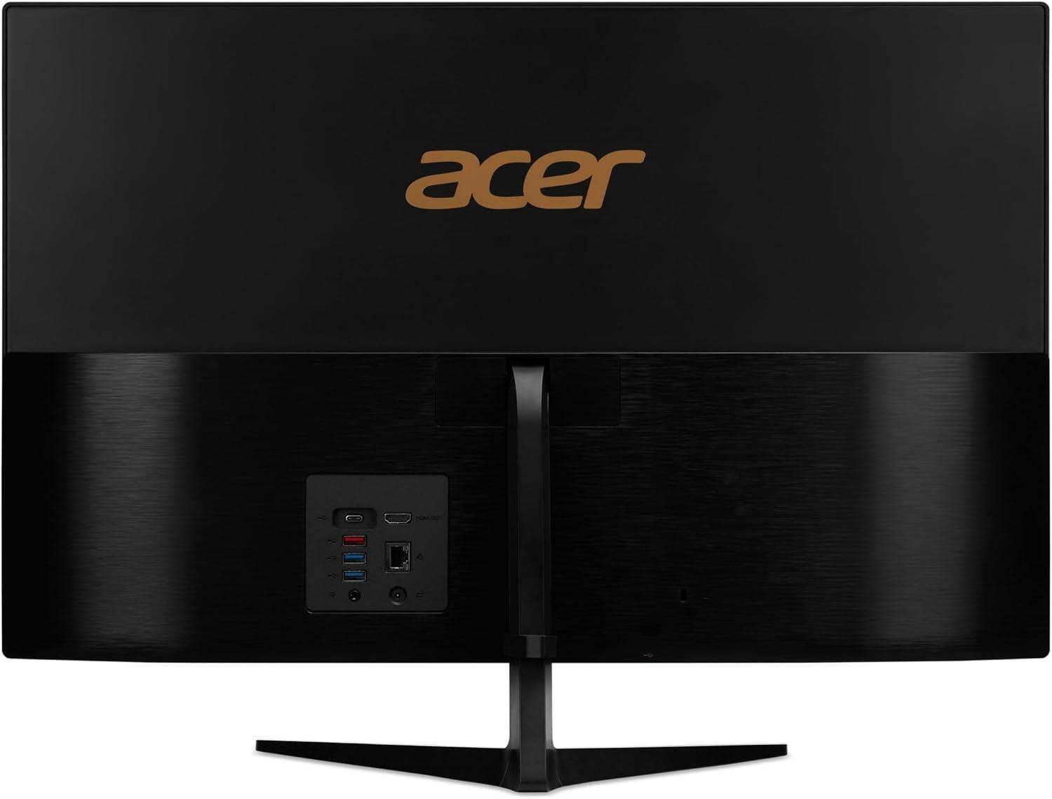 Back. Acer - Aspire AIO Desktop 27" Full HD IPS Intel Core i5-12450H UHD Graphics 16GB DDR4 1TB SSD C27-1800-UR12 - Black.