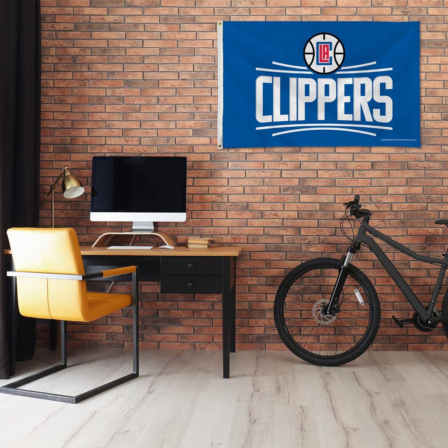 Alt View 2. Rico Industries - Los Angeles LA Clippers Basketball 3X5 Indoor Outdoor Banner Flag with grommets - Multi.