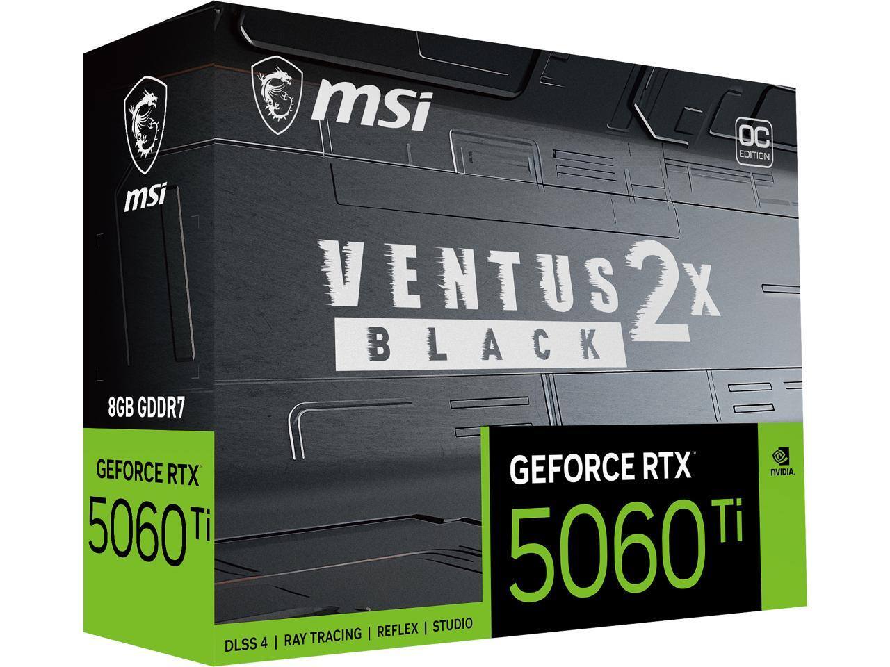 msi 8GB GDDR7 OC EDITION VENTUS 2X BLACK GEFORCE RTX 5060 Ti DLSS 4 | RAY TRACING | REFLEX | STUDIO
