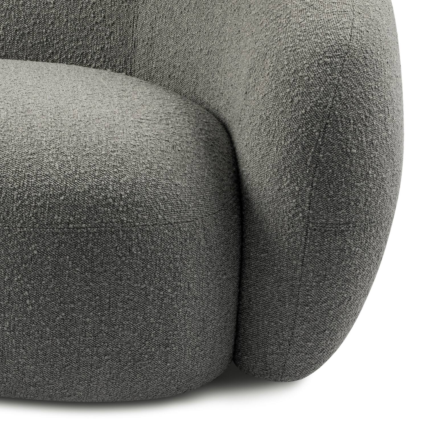 Alt View 5. Simpli Home - Sherri 69 inch Wide Contemporary Loveseat Sofa in Stone Grey Boucle Performance Fabric - Stone Grey.