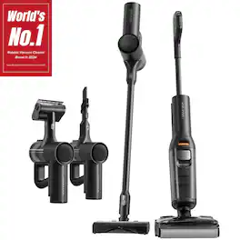 Roborock - F25 ACE Combo Wet Dry Vacuum Cleaner, 5-in-1 Cordless Stick Vacuum Mop, Hard Floor Washer with 180° Lie-Flat - Black