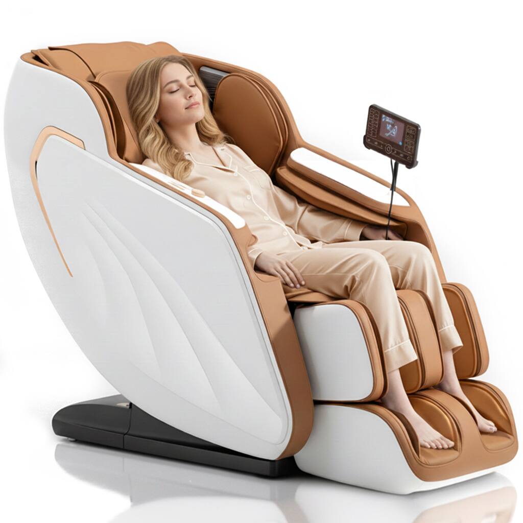 Front. Chery Life - Full Body Massage Chair Zero Gravity Foot Rollers Back Heating LCD Touch Screen SL Track - White.