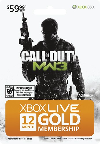  Xbox - Modern Warfare 3 12-Month Subscription Card for Xbox LIVE Gold