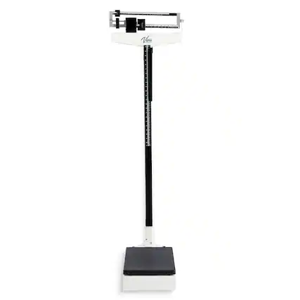 Front. Viva Comfort - ME904 Series Scale, Mechanical Beam Physician Scale with Height Rod - White.