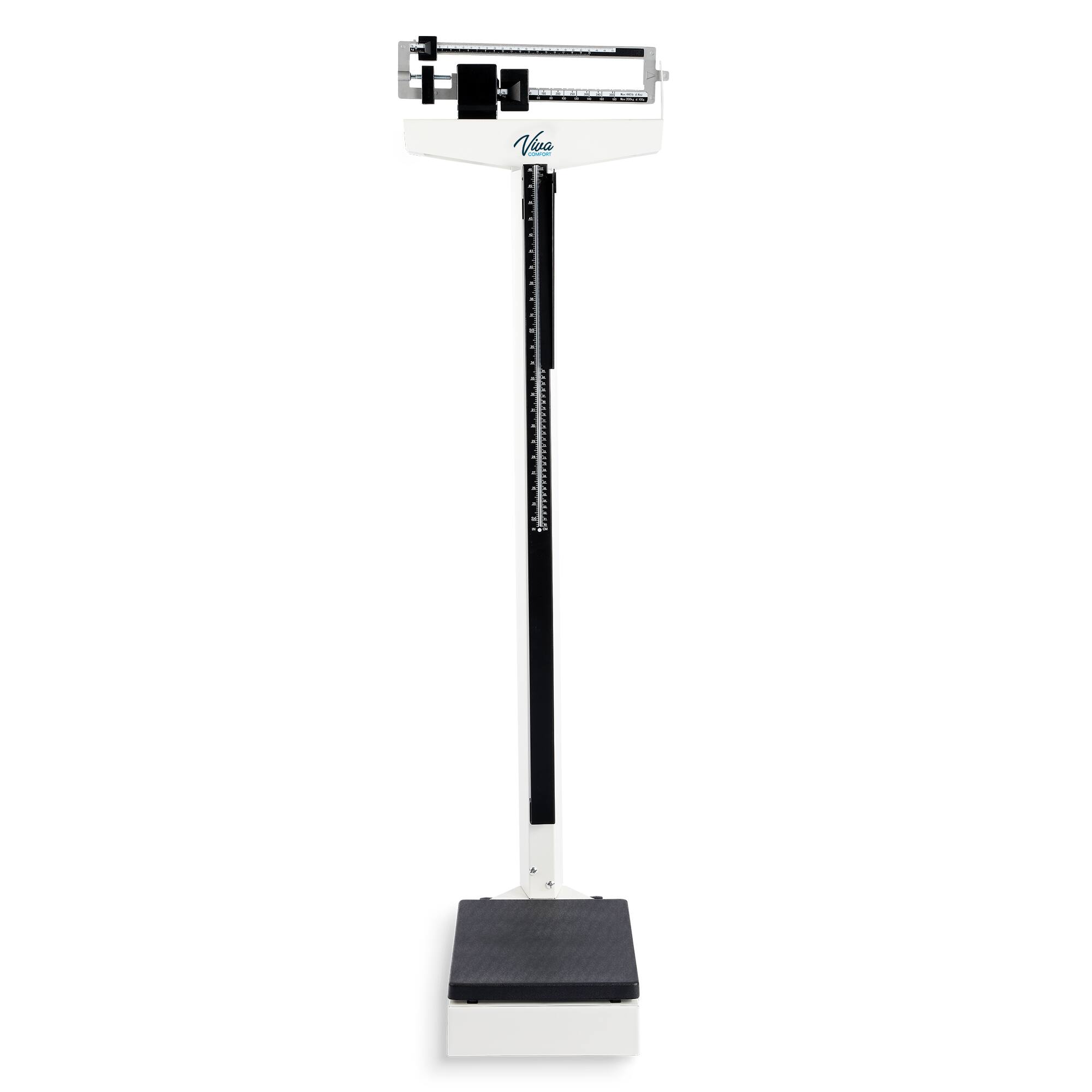 Front. Viva Comfort - ME904 Series Scale, Mechanical Beam Physician Scale with Height Rod - White.