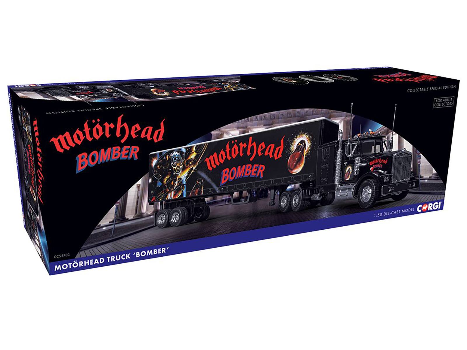 Motorhead BOMBER  
MOTORHEAD TRUCK 'BOMBER'  
1:50 DIE-CAST MODEL  
CC5703  
COLLECTABLE SPECIAL EDITION  
FOR ADULT COLLECTORS  
CORGi