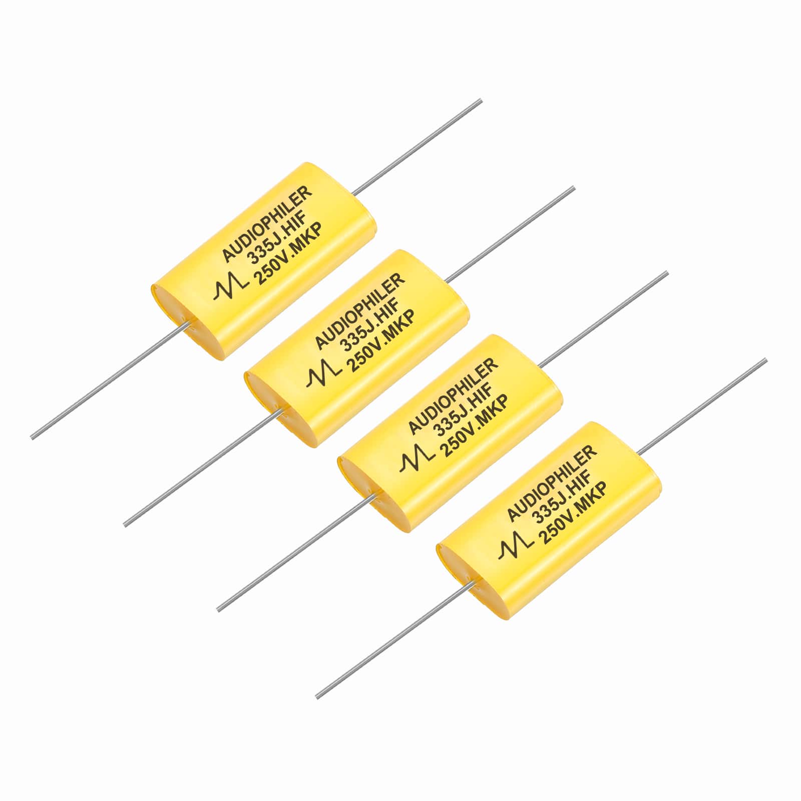 Unique Bargains - 4pcs 3.3uF High-Frequency Divider Capacitor, 268V Audio Speaker Crossover Non-Polarity Polypropylene MKP Film Capacitors - Yellow price history on PriceWatchPro