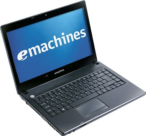 Angle Standard. eMachines - Laptop / Intel® Celeron® Processor / 14" Display / 2GB Memory / 320GB Hard Drive - Black.