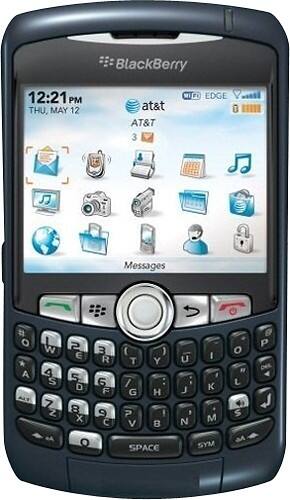 Front Standard. BlackBerry - 8320 Mobile Phone (Unlocked) - Blue.