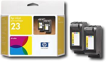 Front Standard. Hewlett-Packard - 23 Inkjet Cartridge Twin-Pack - Multicolor.