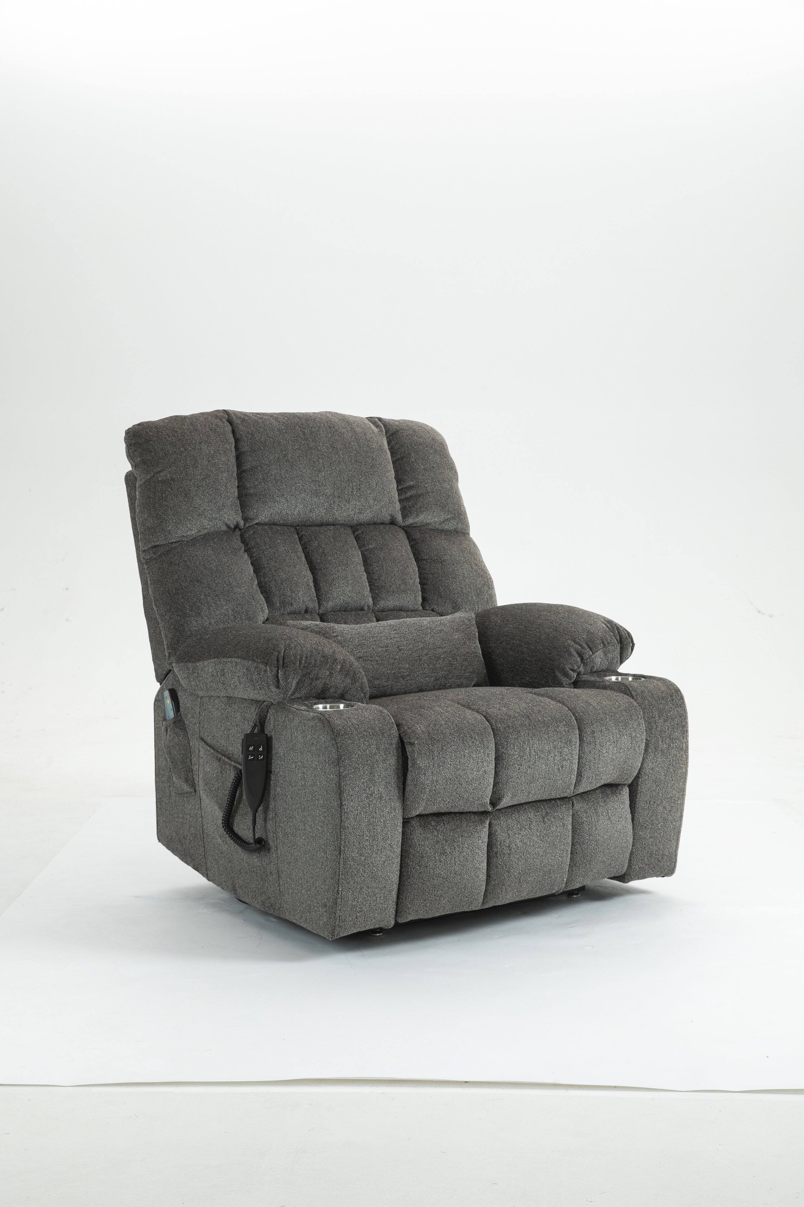 Front. APRILSOUL - High Density Foam Lift Sofa with Heat and Massage 2 Pockets 2 Cup Holder 2 Remote OKIN Motor - Dark Brown.