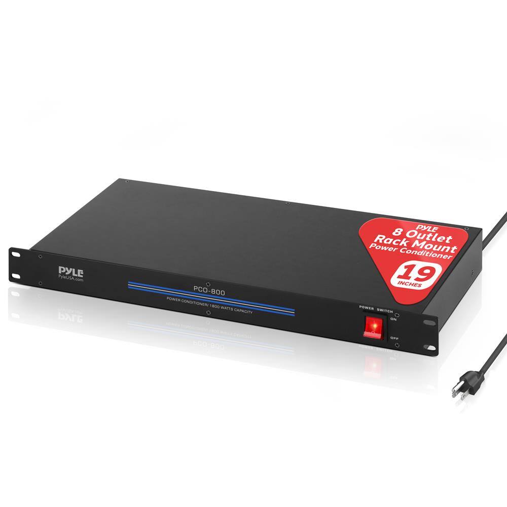 Pyle - Pyle-Pro PCO800 19'' Rack Mount 1800 Watt Power Conditioner w/ 8 Outlets - Black