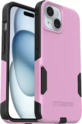 OtterBox - Commuter Series Hard Shell Case for Apple iPhone 16e, Apple iPhone 15, Apple iPhone 14, & Apple iPhone 13 - Lavender Eclipse (Pink & Black)