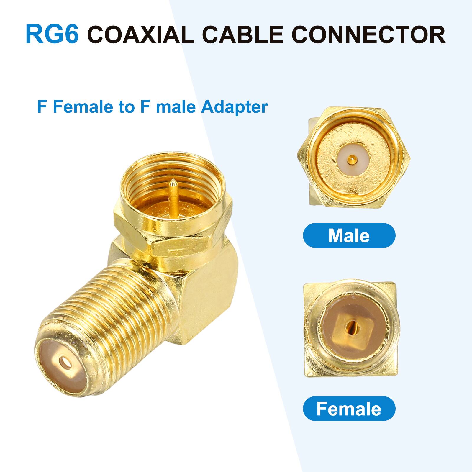 RG6 COAXIAL CABLE CONNECTOR

F Female to F male Adapter

Male
Female