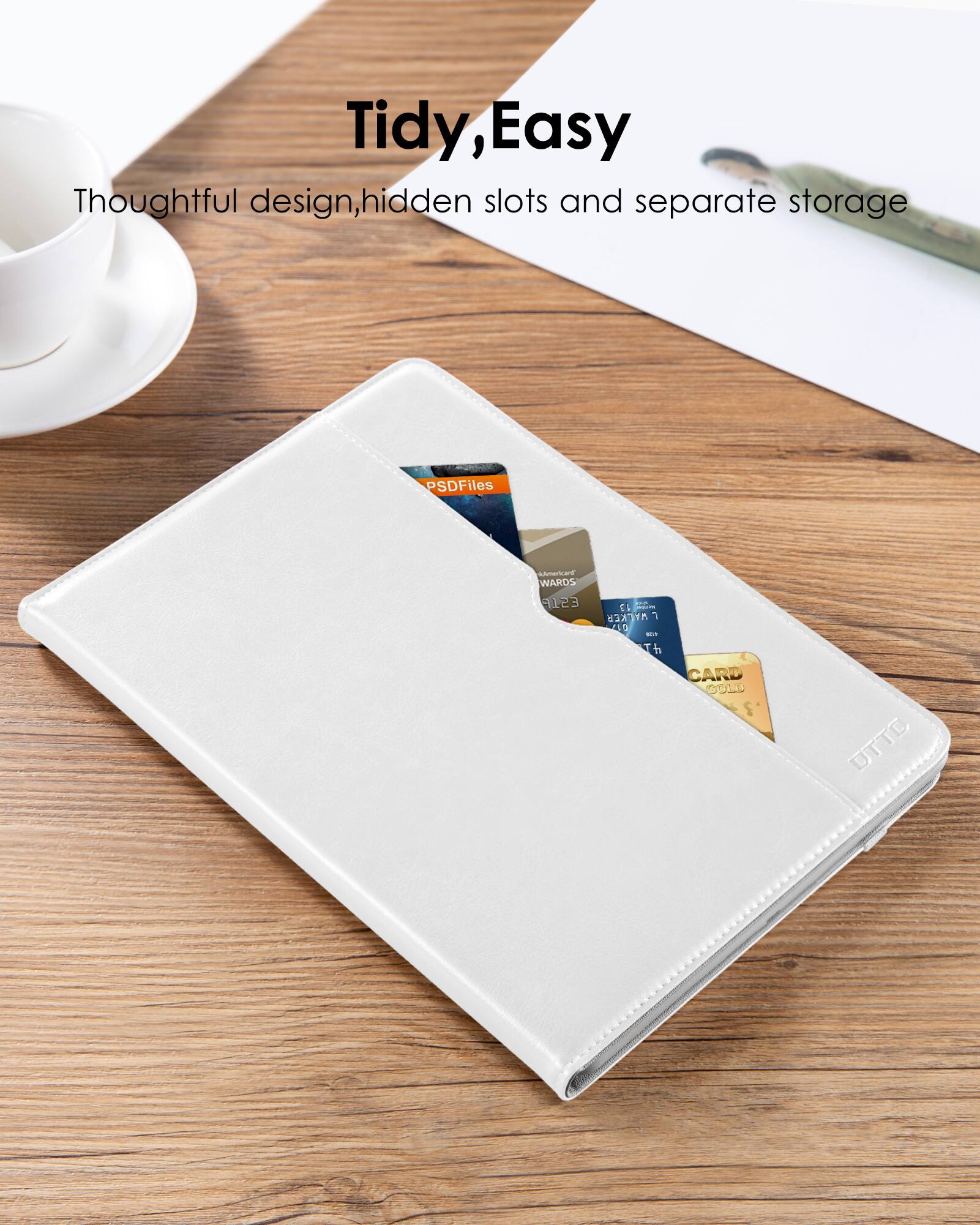 Tidy, Easy  
Thoughtful design, hidden slots and separate storage