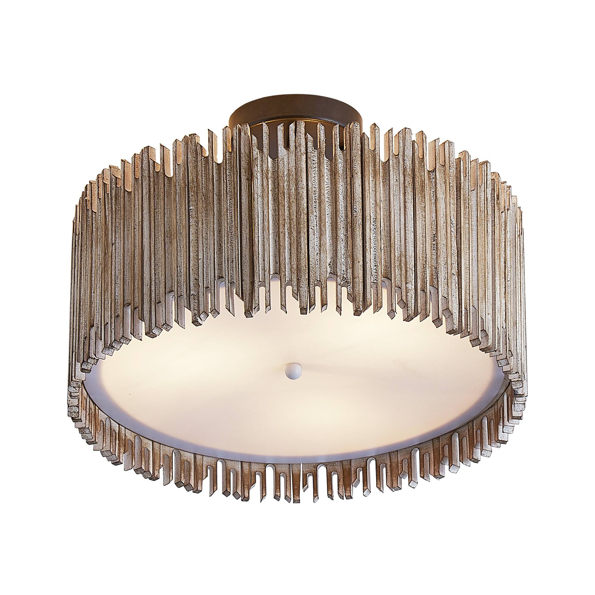 Alt View 2. Parrot Uncle - 15-inch 3-Light Farmhouse LED Ceiling Lighting - Brown.