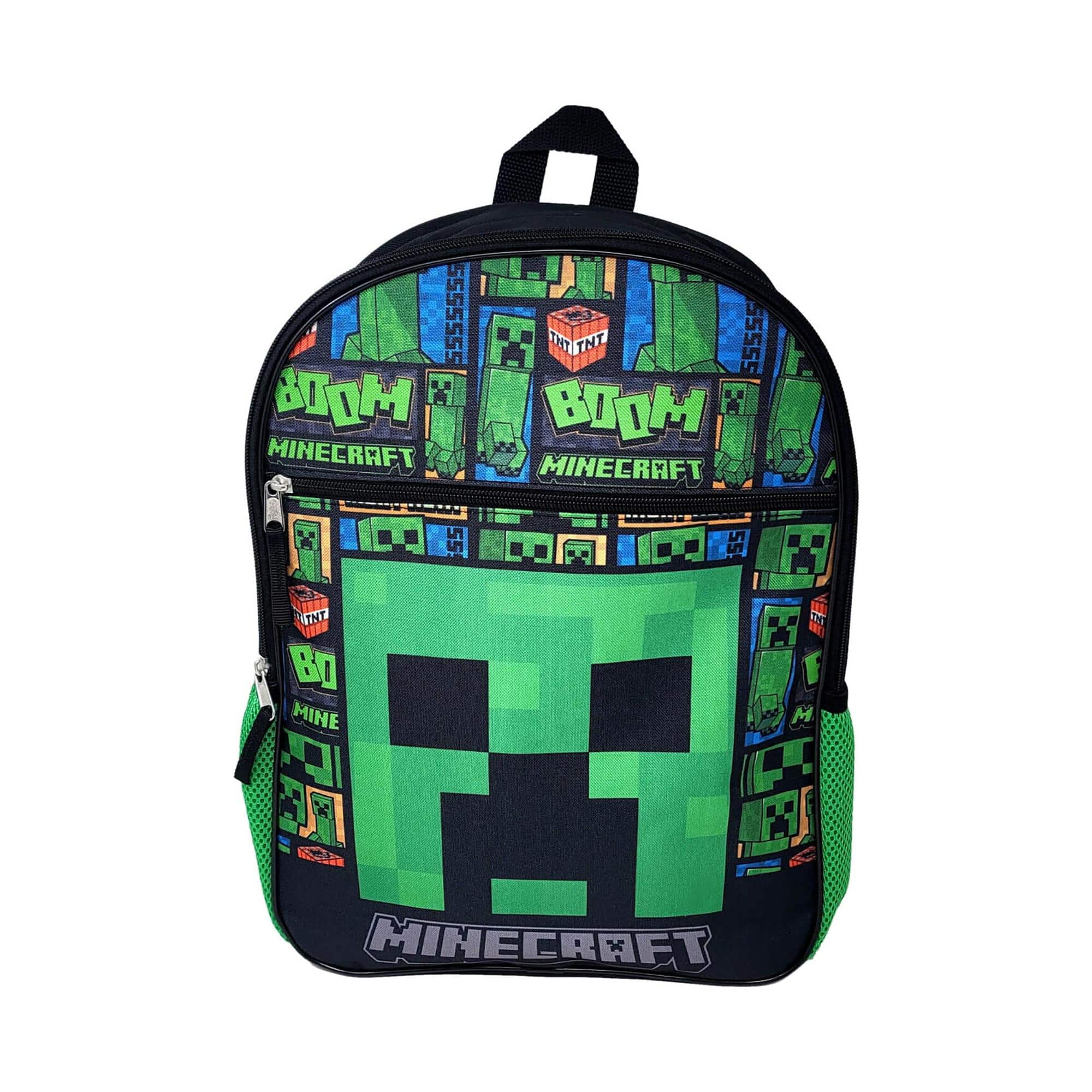 Bioworld - Minecraft Collage 16 Inch Kids Backpack - Green