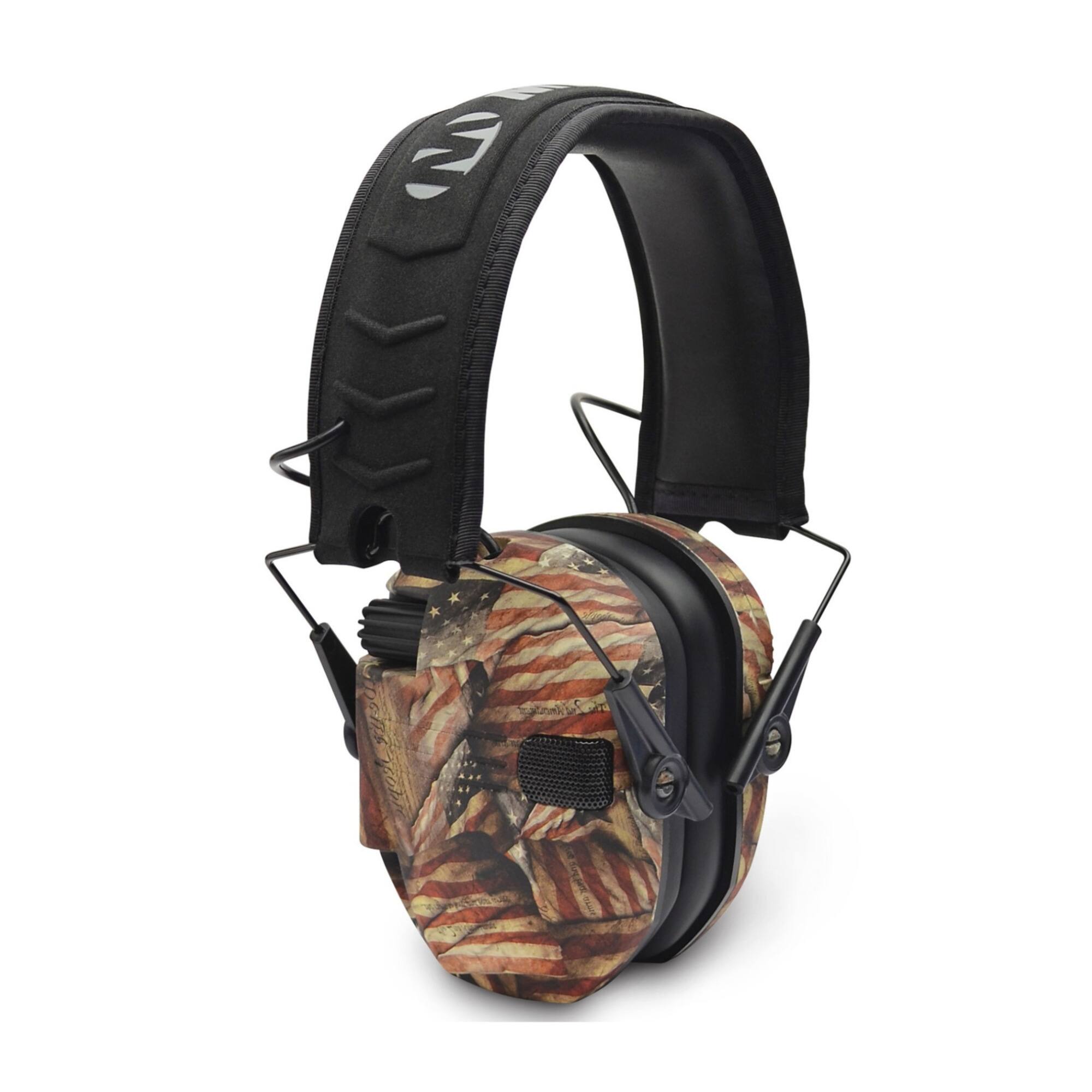 Back. Walkers - Walker's Razor Slim Electronic Shooting Muffs 4-Pack Bundle, USA 2nd Amendment - Camo.