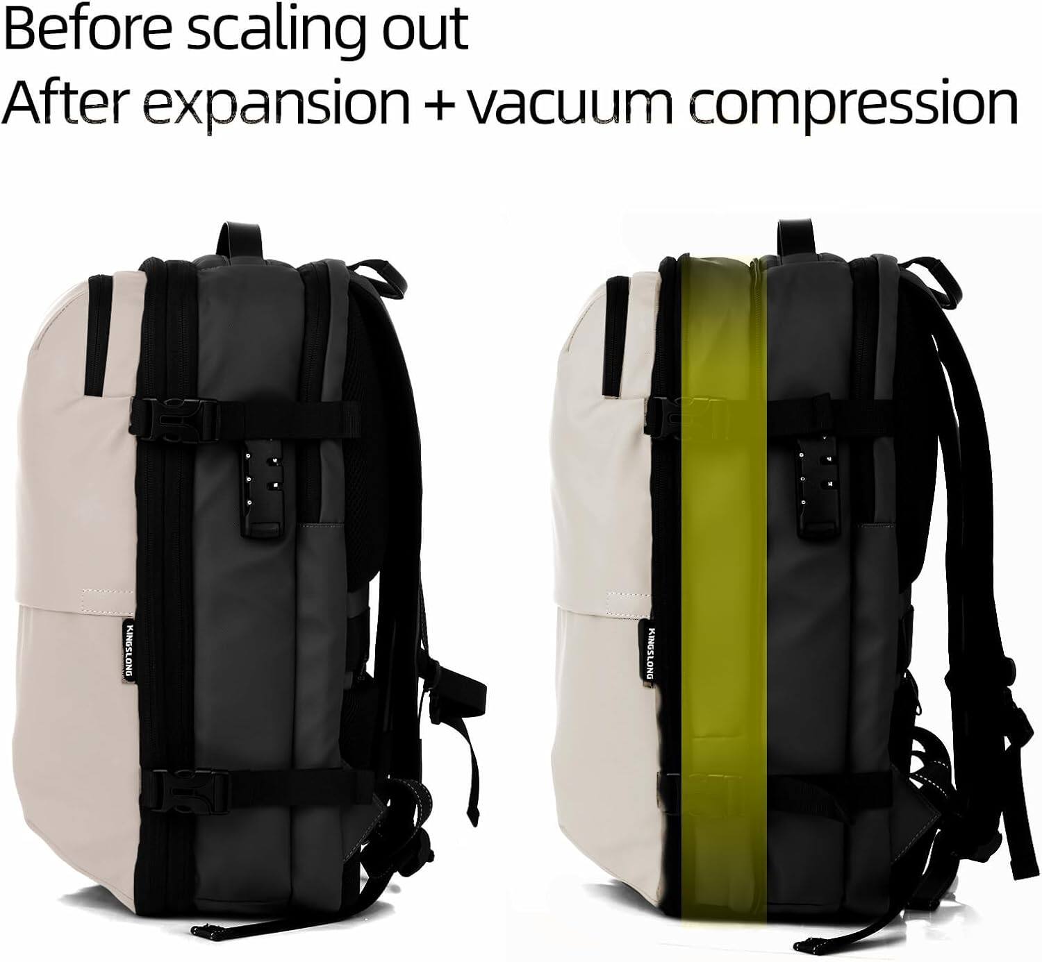 Before scaling out  
After expansion + vacuum compression