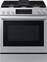 Samsung - 29 in. Wide 5 Burner 6.3 cu. ft. Bespoke Smart Slide-In Gas Range with Illuminated Precision Knobs - Stainless Steel