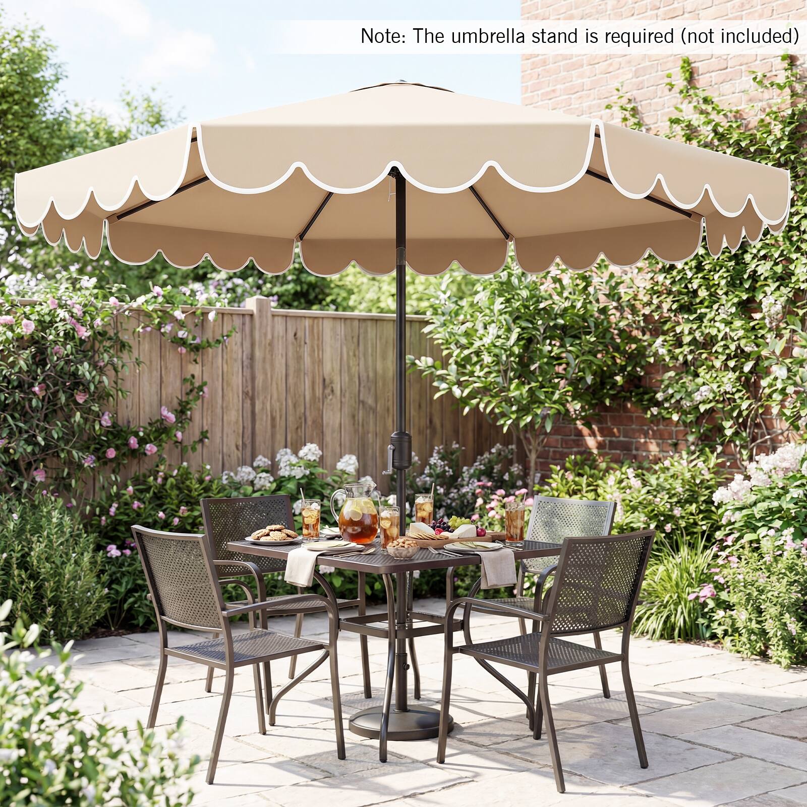 Note: The umbrella stand is required (not included)