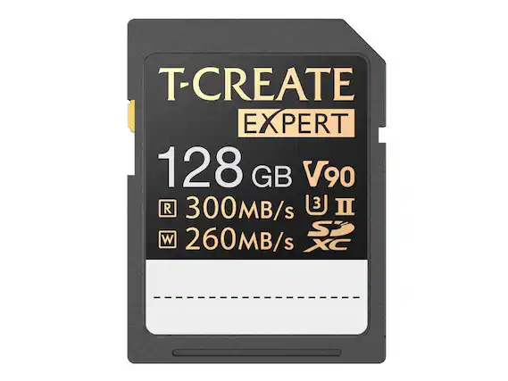 T-CREATE EXPERT
128 GB V90
R 300MB/s
W 260MB/s
SDXC