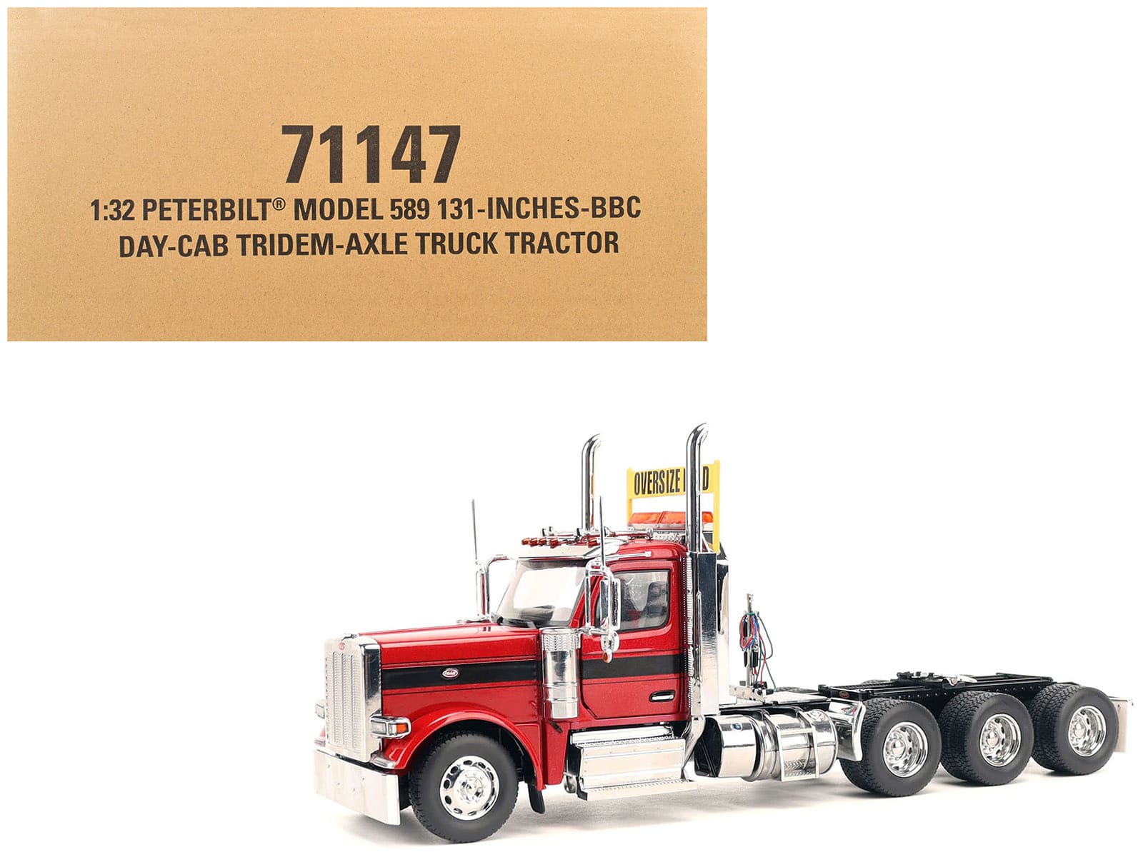 "Peterbilt 589 Tridem-Axle Truck Tractor with Day Cab Legendary Red ""Transport Series"" 1/32 Model by Diecast Masters" price history on PriceWatchPro