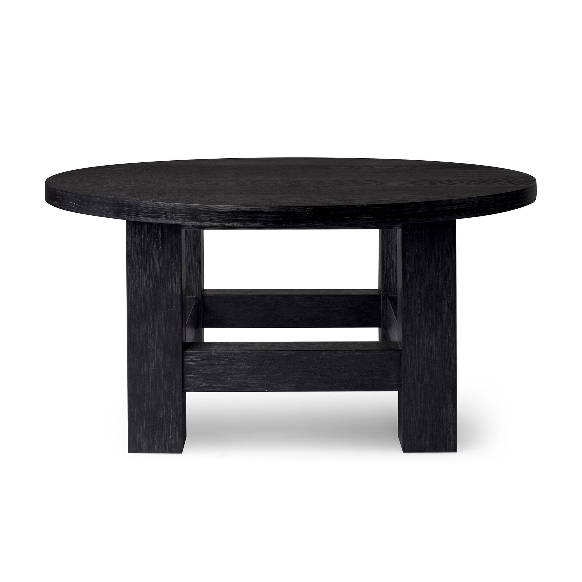 Alt View 1. Maven Lane - Maven Lane Marco Round Wooden Coffee Table Rustic Accent Furniture, Aged Black - Aged Black.