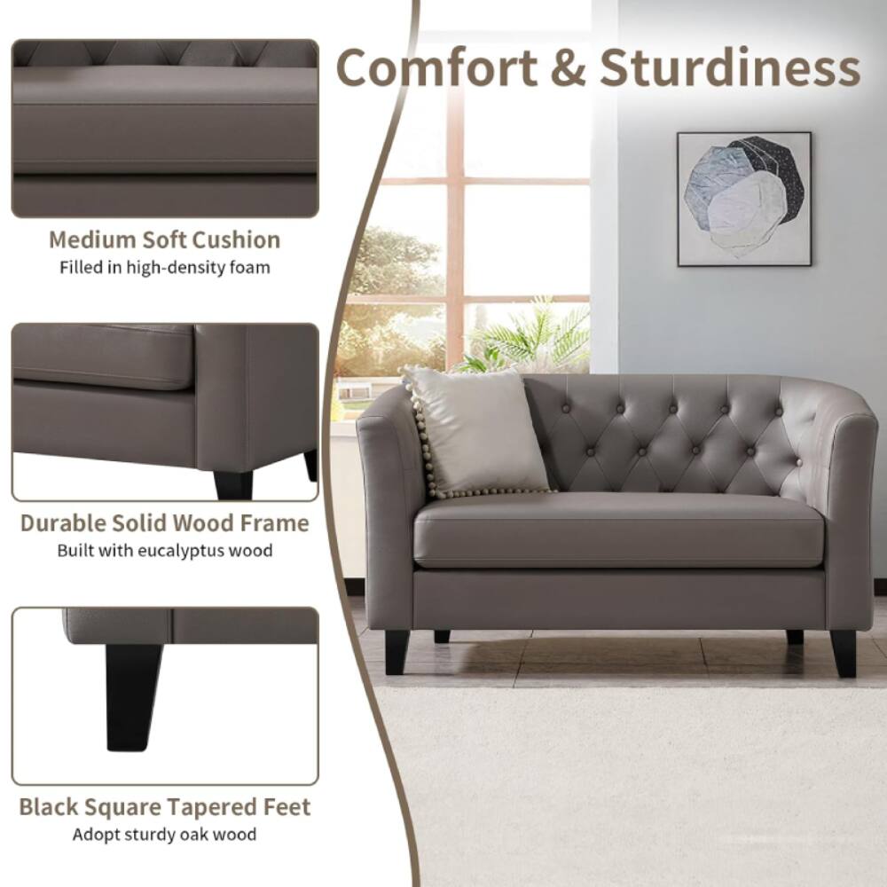 Comfort & Sturdiness

Medium Soft Cushion
Filled in high-density foam

Durable Solid Wood Frame
Built with eucalyptus wood

Black Square Tapered Feet
Adopt sturdy oak wood