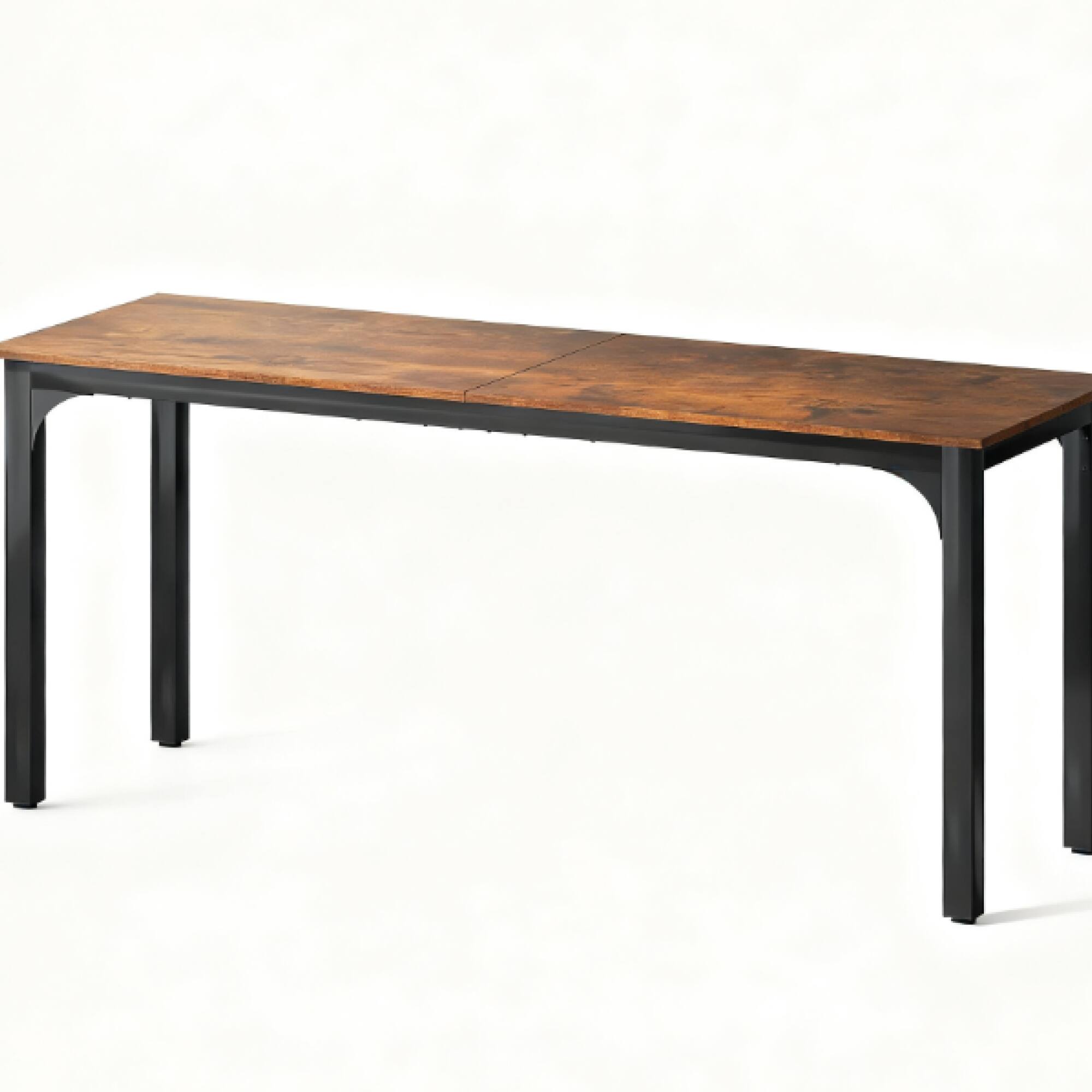 Angle. GOODSILO - Industrial Style Desktop Computer Desk with Metal Frame for Home and Office Workspace - Black+Rustic Brown.