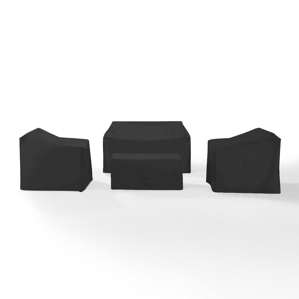 Alt View 2. Crosley Furniture - 4Pc Outdoor Furniture Cover Set - Loveseat - Black.