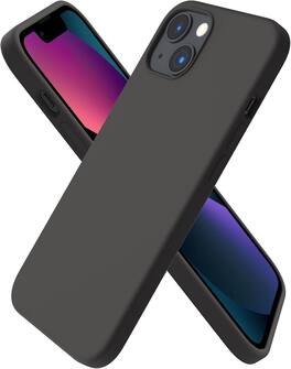 Ornarto - Compatible with iPhone 13 Case 6.1", Slim Liquid Silicone 3 Layers Full Covered Cover - Space Gray