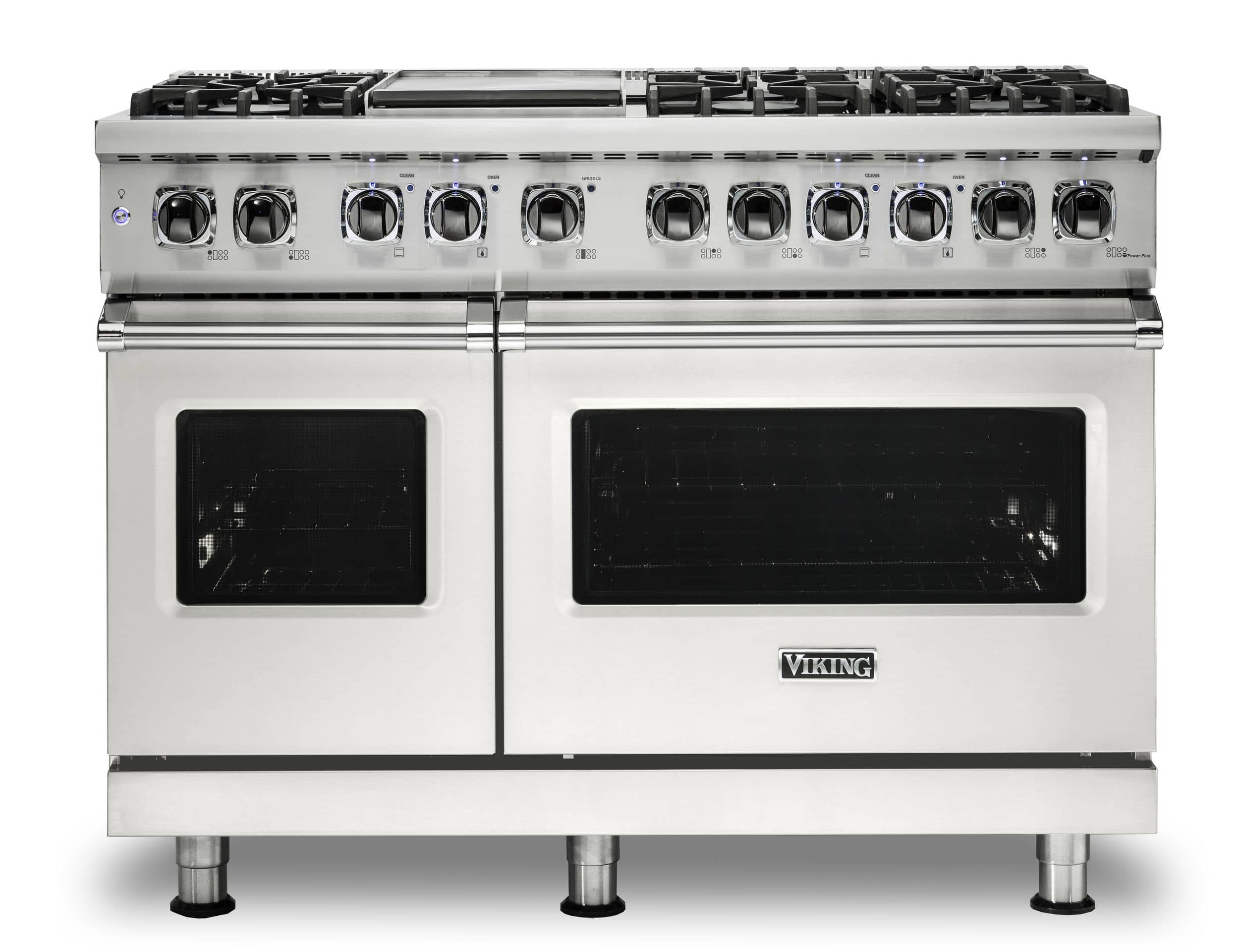 Viking - 5-Series Dual Fuel Self-Clean 48"W Sealed Burner Range - Pure White - Front_Zoom