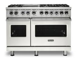 Viking - 5-Series Dual Fuel Self-Clean 48"W Sealed Burner Range - Pure White - Front_Zoom