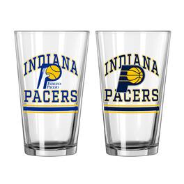 Logo Brands - Indiana Pacers 16oz. Pint Glass Two Pack - Multicolor