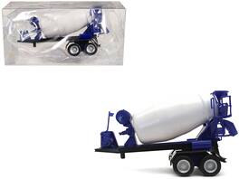 2-Axle Cement Mixer Trailer 1/87 (HO) Plastic Model by Promotex - White and Blue