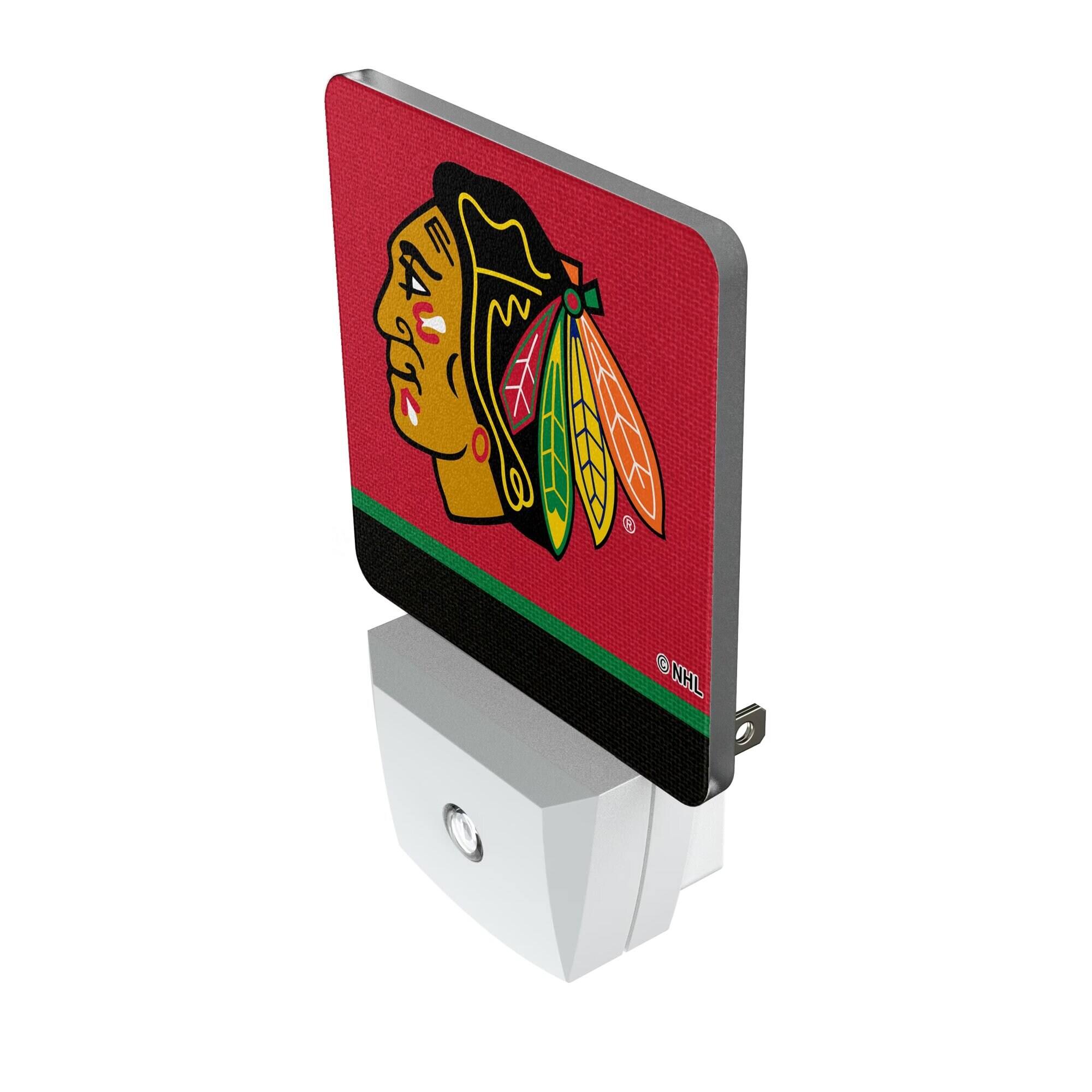 Alt View 1. Keyscaper - Chicago Blackhawks Stripe Design Nightlight 2-Pack - Multicolor.