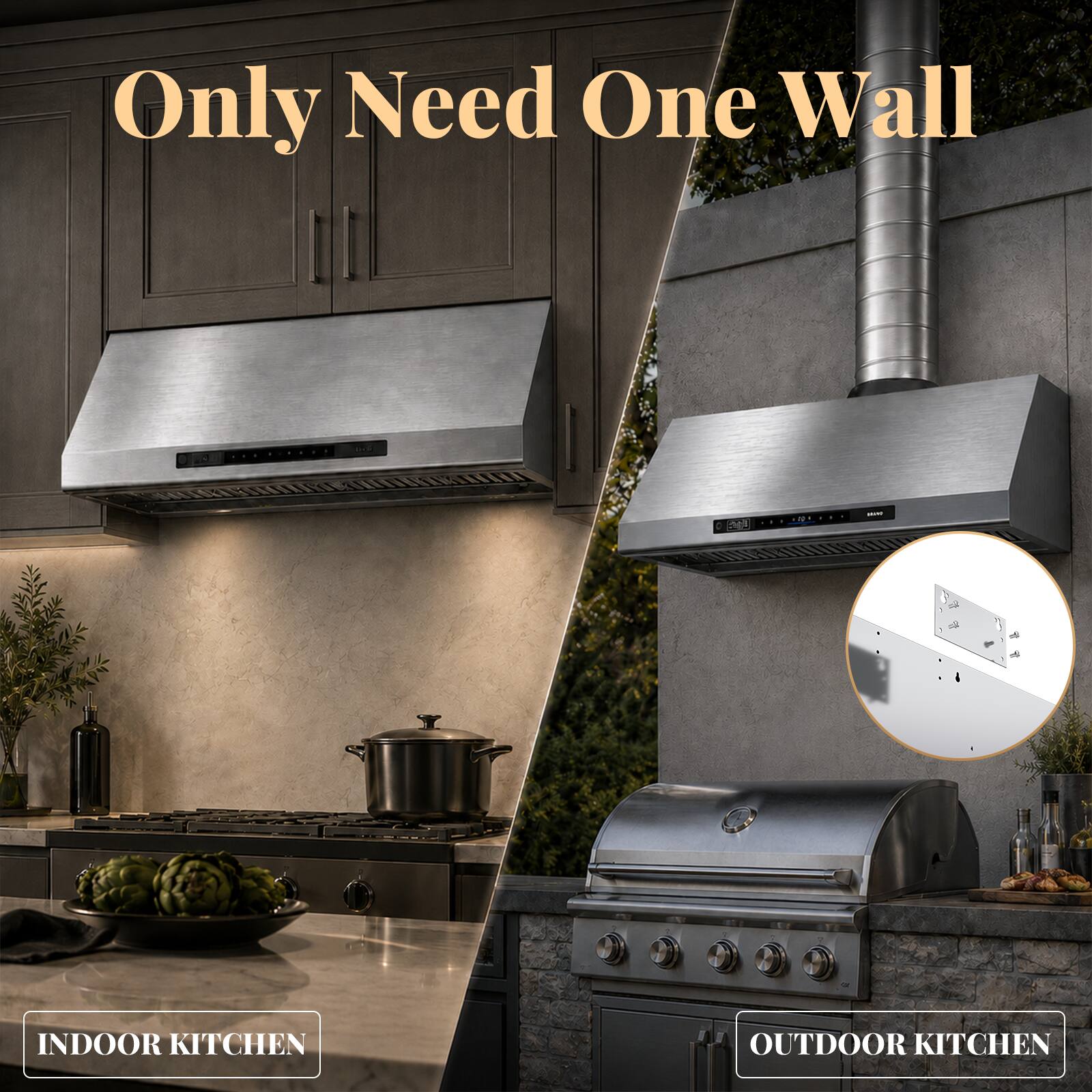 Only Need One Wall

2M - e - 4

INDOOR KITCHEN

OUTDOOR KITCHEN