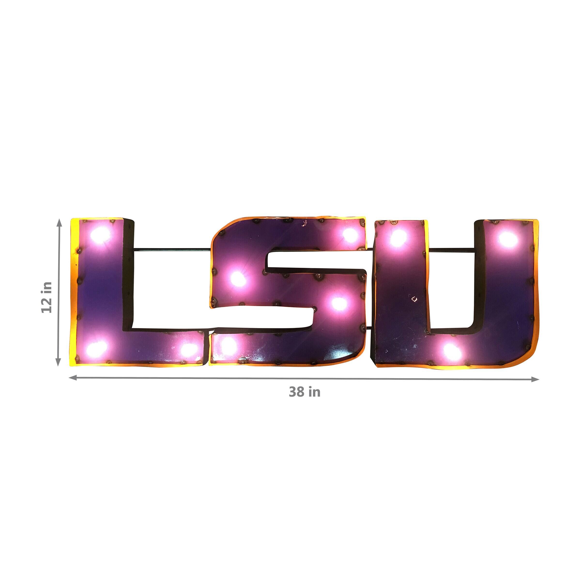 Alt View 1. Imperial - LSU Tigers Logo Lighted Recycled Metal Sign - Multicolor.