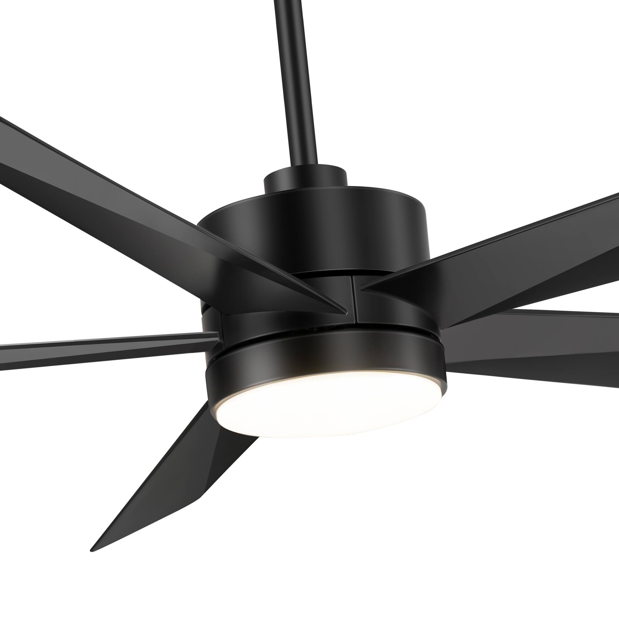 Alt View 8. Breezary - 65-Inch Ceiling Fan with 5-Blade, 3-Color Light, 6-Speed DC Motor, 6"/12" Downrods, Remote with Timer & Memory - Matte Black.