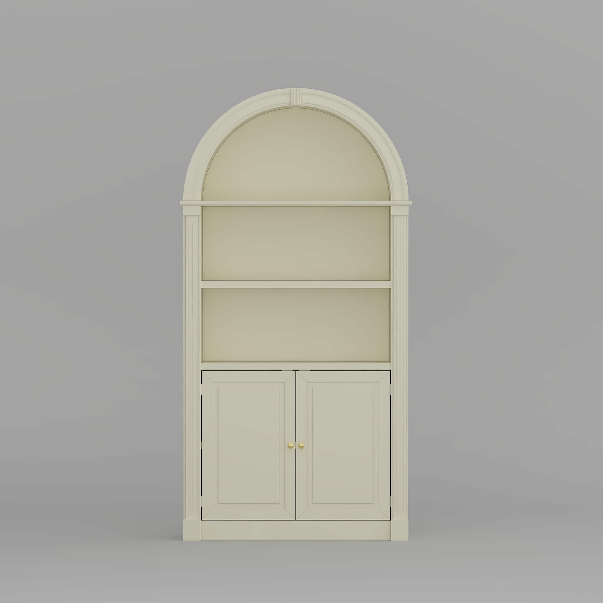 Famapy - Arch - Top Display Cabinet: French - Inspired Charm + Smart Storage - White