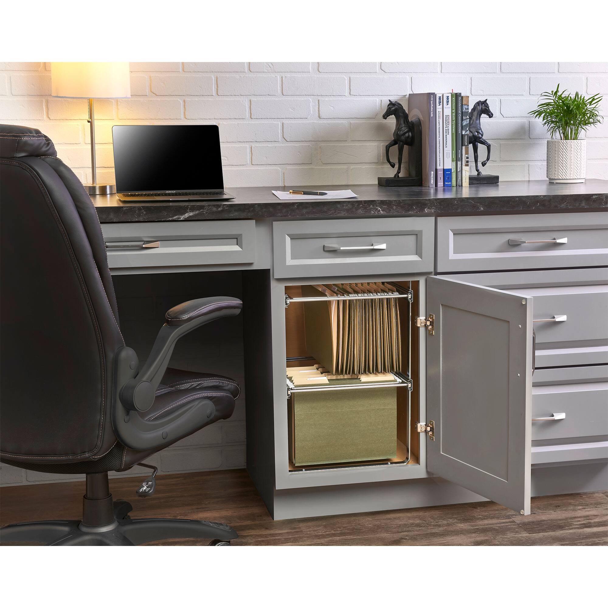 Alt View 2. Rev-A-Shelf - Rev-A-Shelf  (2) 14.5" Tier Base Cabinet File Drawer Organizer System, RAS-FD-KIT - Silver.