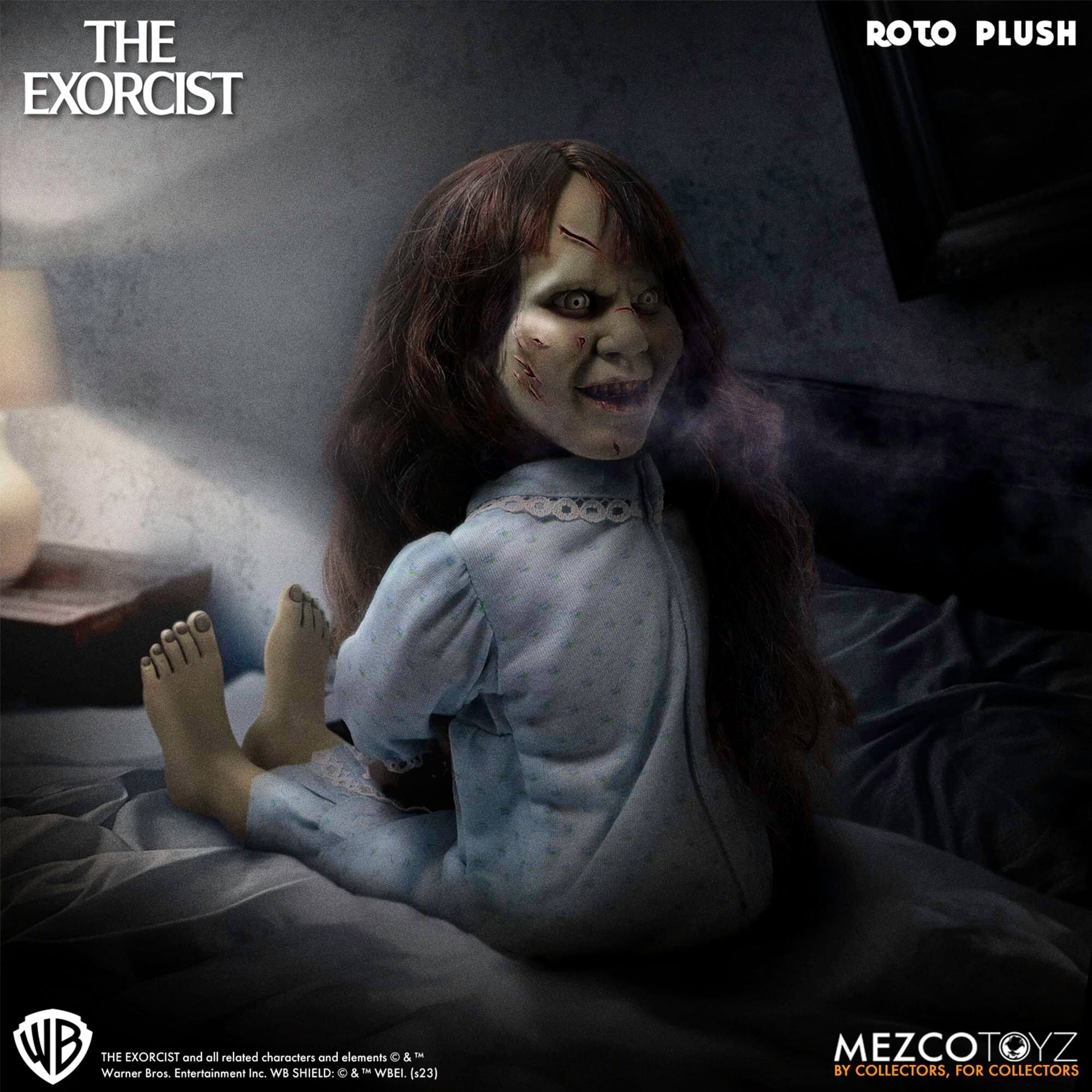 THE EXORCIST ROTO PLUSH WB Warner Bros Entertainment and all related characters WB SHIELD: and elements & - WBEI. &T & (x23) - MEZCOTOYZ BY COLLECTORS, FOR COLLECTORS