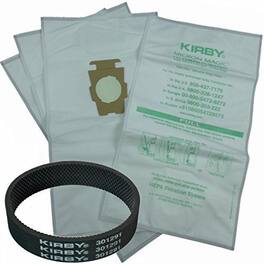 Kirby - 4-Pack Universal F-Style Micron Magic HEPA Vacuum Bags + 1 Belt (Genuine)